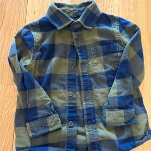 Cat & Jack Blue and Olive Checkered Shirt